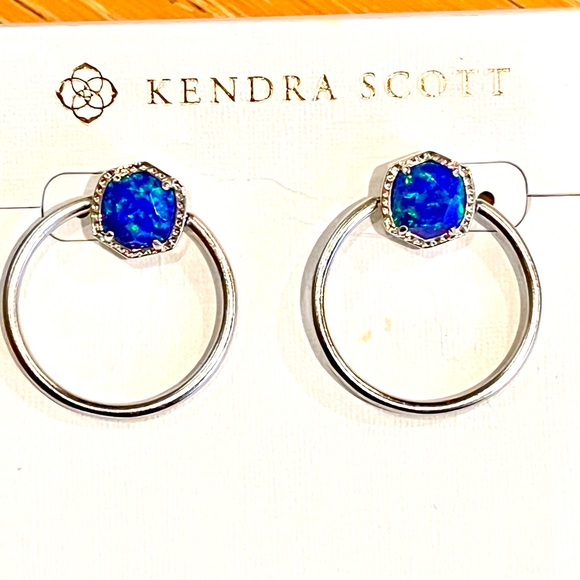 Kendra Scott Jewelry - New Kendra Scott Davie hoop earrings blue